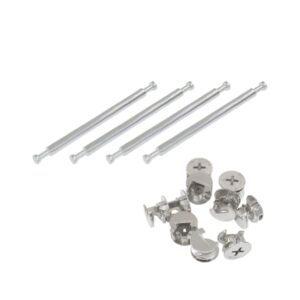 10 Set Double End Head Rod Furniture Connecting Cam Lock Fittings Assortment Kit, 84mm Furniture Board Panel Connection Accessories for Wardrobe/Drawer/Closets/Bed