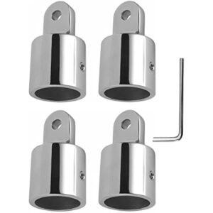 4 PCS Bimini Top Eye End Cap Tube Canopy Hardware Fitting Marine 316 Stainless Steel Fits 7/8 or 1'' OD Round Tubing