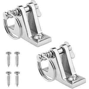 2 Pack Bimini Top 90°Deck Hinge with Removable Pin, 316 Stainless Steel Marine Boat Hinge Mount Bimini Top Fitting Hardware