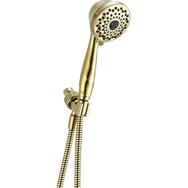 Faucet 7-Spray Touch-Clean Hand Held Shower Head with Hose, Polished Brass 59346-PB-PK