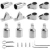 Bimini Top Hardware Kit, 316 Stainless Steel Boat Fittings, Fits 7/8" & 1" OD Tubing, Heavy Duty Canopy Parts, 12 Pieces