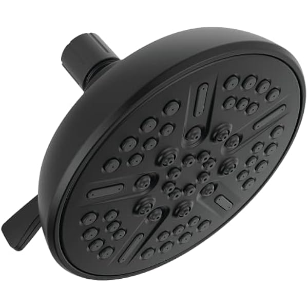 Faucet 8-Spray Touch-Clean Matte Black Shower Head, Shower Heads, Showerhead, Shower Head Black, 2.5 GPM Water Flow, Matte Black 75898BL