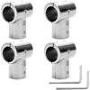 4PCS Stainless Steel Boat Rail Fittings, 1 Inch/25.4mm Marine Hand Rail Hardware with 90 Degree T Tee Shape, Polished Tube Pipe Connector Split Grade Handrail Replace for Heavy Duty Boat, Yacht Deck