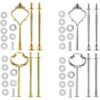 4 Sets of 3 Tier Cake Plate Stand Handle Hardware, Cake Fruit Food Plate Stand Handle Fitting Hardware Rod Holder - Vintage Sunflower+Crown Fittings(Golden+Siver)