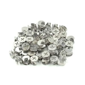 Cam Lock Nut 0.59 x 0.45 Inch for Furniture 60Pcs, D15mm x H11.5mm Hardware Parts, Cam Connector Fastener, Eccentric Wheels Cabinet Drawer Dresser Wardrobe Repair Kit, Hardware Fitting