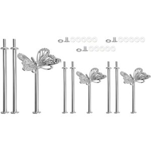 3 Sets 3-Tier Cupcake Stand Hardware Fittings, Zinc Alloy Cake Plate Stands Handle Fittings, Metal Cake Stand Holder Fruit Plate Stand Fitting Hardware Rod, Tiered Tray Hardware Kits (B)