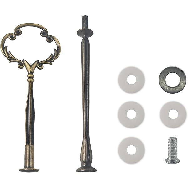2-Tier Cake Stand Hardware Kit, Flower Design Cupcake and Dessert Stands Tray Fittings for Weddings, Parties, Tea Gatherings(Antique bronze)