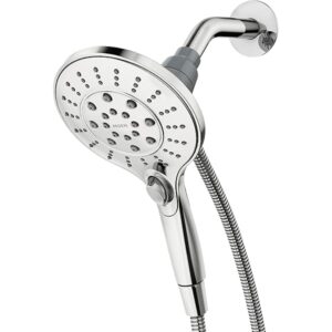Engage Chrome Magnetix Six-Function 5.5-Inch Wide Handheld Shower Head with Hose and Magnetic Docking System, 26112