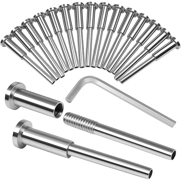 20 Pack 1/8" T316 Stainless Steel Invisible Cable Railing Hardware, Swage Stud End for Cable Railing, Deck Stair Threaded End Fitting for 2"x2" Wood Metal Post, Cable Railing Kit