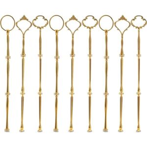 9 Sets 3 Tier Cupcake Stand Fittings, Cake Stand Hardware, Dessert Serving Trays Support Rod, Tiered Resin Plates, Crafts Making and Decoration - Gold
