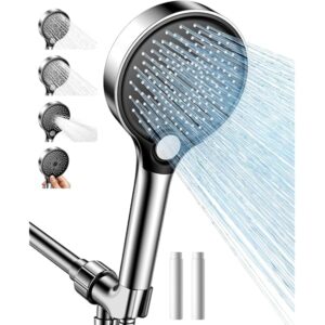 Shower head with handheld - filtered shower head with 3 Spray Modes - Adjustable Angle Showerhead Water Softener with Replacable Filter - Pack with Hose