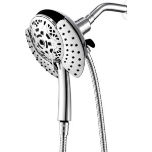 Shower Head with Handheld High Pressure:  Hand Held Shower Head & Rain Shower Head 2-IN-1 Shower Head with 59" Rotatable Stainless Steel Hose, Shower Trim Systems