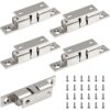 5Pcs 2.75"/ 70mm Double Ball Tension Roller Catch Latch, Solid Brass Hardware Fitting with Screws for Cabinet, Closet & Furniture Door, Chromium Plated
