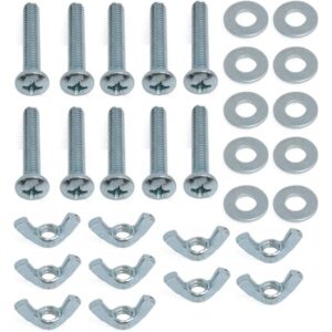 Blue Screw Bolts and Wing Nut Kit 1/4"-20 x1-1/2 Machine Screws with Round Head Phillips Butterfly Hand Twist Nuts Washer Zinc Plated Hardware Fitting Fastenings Assortment Kit 10PCS