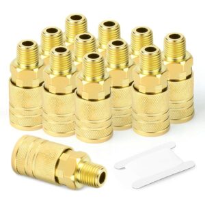 12PCS 1/4-Inch Male Industrial Coupler,1/4 Inch NPT Male Threads Size, Quick Connect Air Coupler