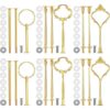 6 Sets 3 Tier Cake Stand Hardware Kit - Tiered Tray Hardware Fittings Hardware Fittings Stacking Wedding for Cake Stand Wedding Party Gold