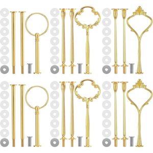 6 Sets 3 Tier Cake Stand Hardware Kit - Tiered Tray Hardware Fittings Hardware Fittings Stacking Wedding for Cake Stand Wedding Party Gold