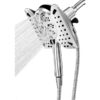 Shower Head with Handheld High Pressure, Rain Shower Head with Fixed Showerhead and 9 Sprays Handheld Shower, Detachable 2-IN-1 Shower head with 59" Rotatable Stainless Steel Hose (Chrome)